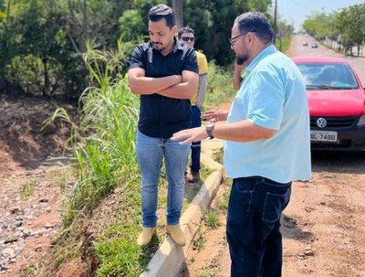 Vereador e secretário visitam obras de recuperação na Avenida Imigrantes em Porto Velho