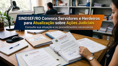 SINDSEF RO convoca servidores e herdeiros para saque de creditos judiciais